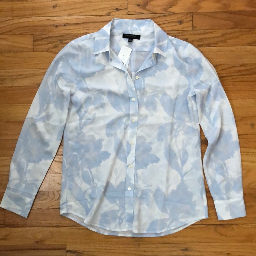 Silk blouse button up